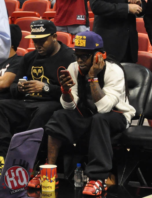 Lil Wayne Spotted Courtside Wearing 
